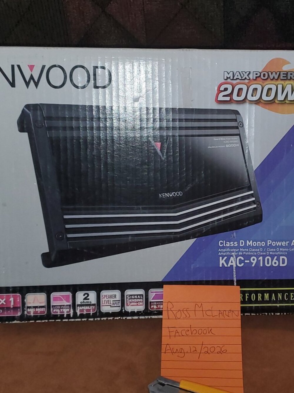 Kenwood KAC-9106D Car Subwoofer Amp - 1000 Watts